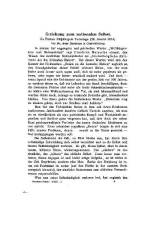 Erziehung zum nationalen Selbst : zu Fichtes 100jährigem Todestage (29. Januar 1814)