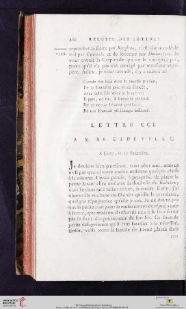 (Lettre CCI - CCX)