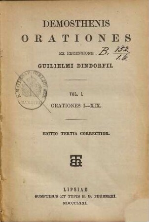 Demosthenis Orationes, 1. Orationes I - XIX