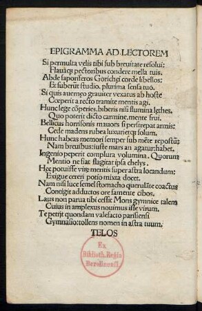 Epigramma Ad Lectorem