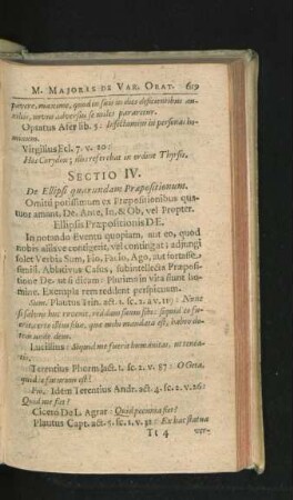 Sectio IV. De Ellipsi quarundam Praepositionum.