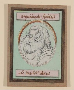 "Argwöhnische Rohheit und Unerbittlichkeit" [Teil der Serie "Umrisse Koepfe"]