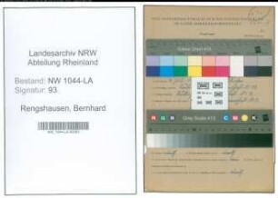 Entnazifizierung Bernhard Rengshausen , geb. 02.07.1903 (Bauhelfer)