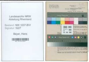 Entnazifizierung Hans Beyer , geb. 18.09.1900 (Lehrer)