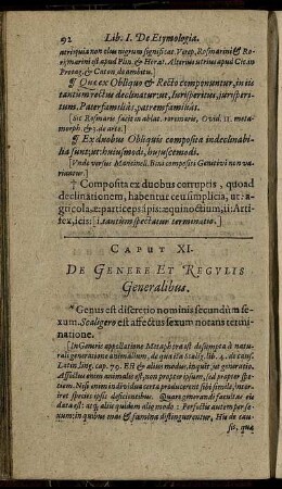 Caput XI. De Genere Et Regulis Generalibus.