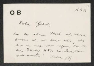 Brief von Otto Brahm an Gerhart Hauptmann