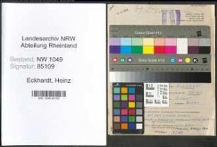 Entnazifizierung Heinz Eckhardt , geb. 11.04.1911 (Chemiker)