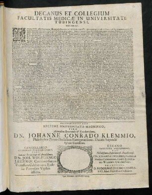 Decanus Et Collegium Facultatis Medicae In Universitate Tubingensi, Lect. Ben. Sal.
