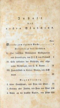 Inhalt des ersten Bändchens