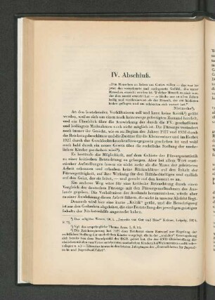 IV. Abschluß.