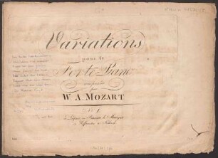 Variations pour le Forte-Piano composées par W. A. MOZART. N.o I (II)