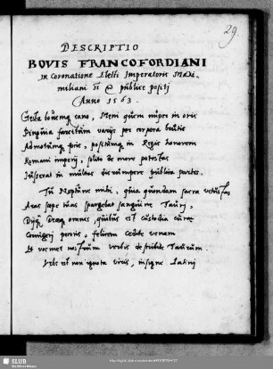 Descriptio bovis Francofordiani