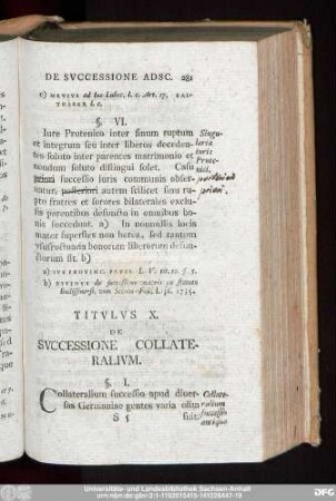 Titulus X. De Successione Collateralium.