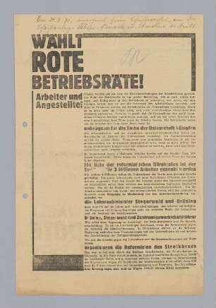 "WÄHLT ROTE BETRIEBSRÄTE!"