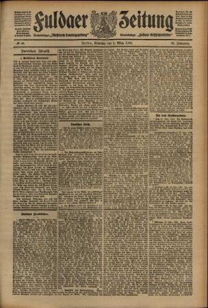 Zweite Ausgabe vom Dienstag, den 02. März 1909.
