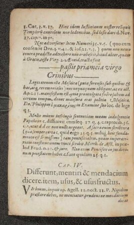 Cap. IV. Differunt, mentiri & mendacium dicere. item usus, & usus fructus.