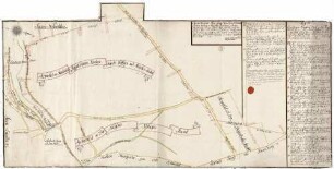 Geometrischer Plan über den Crautheimer Huth und Waydgang in Neunstätter Gemarckung im Steinbühl, Neydelsklingen und einiger Tentschler Holtz-Acker