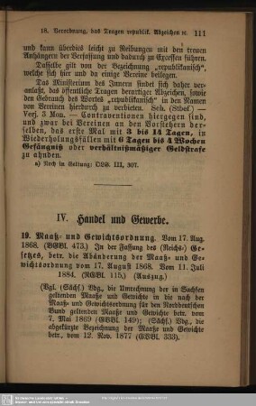 IV. Handel und Gewerbe