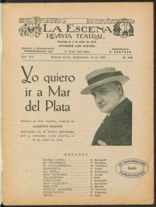 Yo quiero ir a Mar del Plata : sainete en tres cuadros