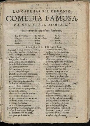 Las Cadenas Del Demonio : Comedia Famosa