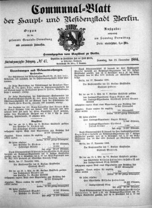 1884,47: No. 47, 23. November 1884