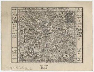 S. Rom. Imperii Circuli Et Electoratus Bavariae Tabula Chorographica : In Qua Fortissimorum Virorum Caesarum, Regum, Principum, Patriam, Pacis, Belliq. Studiis Celeberrimam, Avitae Religionis, Germani Candoris, Artium Omnium Ac Scientiarum Domicilium Et Sedem, Maiorum Prudentia Ac Fortitudine XII. Et Amplius Seculis Gloriosissime Gubernatam, Auctam, Conservatam, A Serenissima Posteritate Plurib. Posthac Augend. Regendam ... ; [gewidmet] Maximiliano Emmanueli