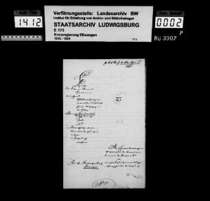 Schuldenwesen der Kirchengemeinde Michelbach an der Lücke