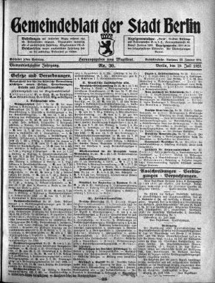 1923,30: Nr. 30, 29. Juli 1923