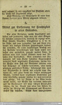 5. Mittel zur Entfernung der Feuchtigkeit in alten Gebäuden