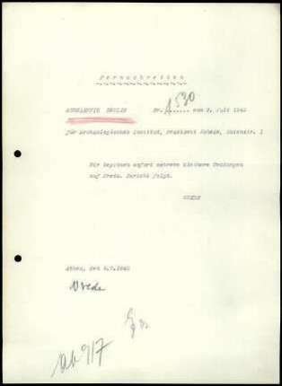 W. Wrede an M. Schede