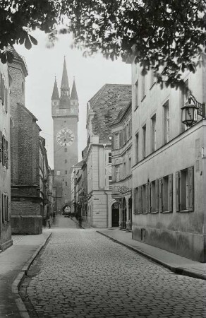 Straubing, Stadtansicht : Straubing. Stadtansicht mit Stadtturm