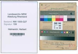 Entnazifizierung Herbert Helmerich , geb. 24.04.1921 (Vers.Vertreter)