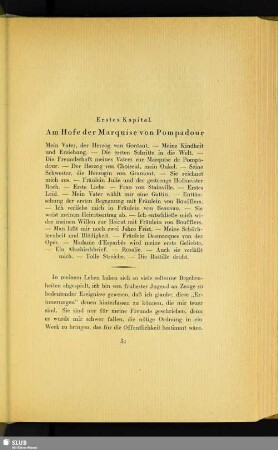 Erstes Kapitel. Am Hofe der Marquise von Pompadour
