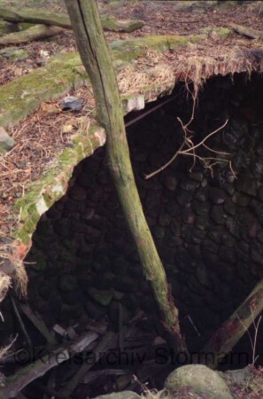 Gut Jersbek: Eiskeller: Teilansicht: Ruine: Blick auf Trichter