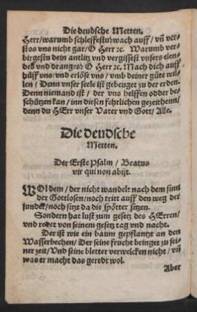 Die deudsche Metten.