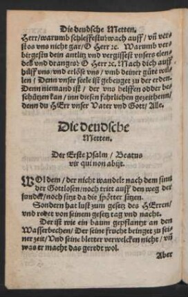 Die deudsche Metten.