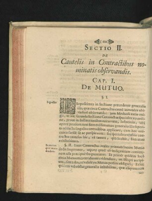 Sectio II. De Cautelis in Contractibus nominatis observandis.