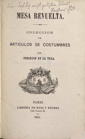 Mesa revuelta : coleccion de articulos de costumbres