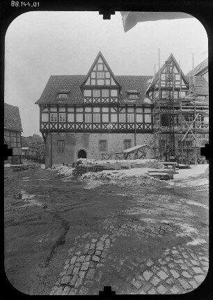 Quedlinburg, Wordgasse 4. Fleischhof. Nordflügel (nach 1616). Hoffront