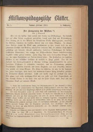 Nr. 1. Januar-Februar 1916