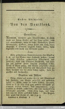 Erster Abschnitt. Von den Bouillons
