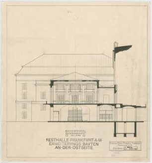 Thiersch, Friedrich von; Frankfurt / Main (Hessen); Festhalle - Bankettsaal Ostseite (Querschnitt)