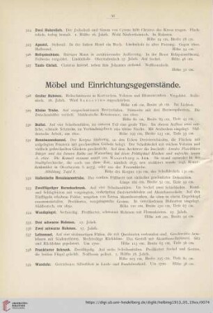 Möbel und Einrichtungsgegenstände (Nr. 528-550)