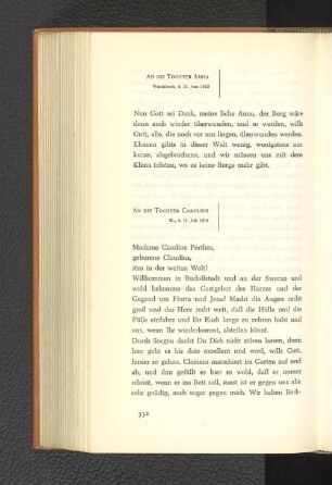 An die Tochter Anna Wandsbeck, den 25. Juni 1810
