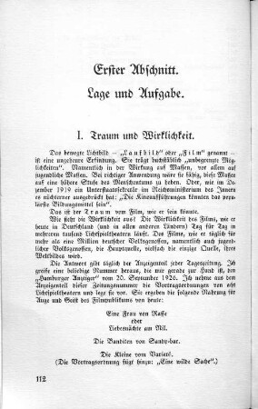 I. Traum und Wirklichkeit.