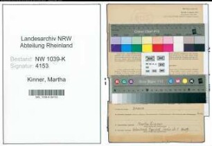 Entnazifizierung Martha Kinner , geb. 02.06.1895 ()