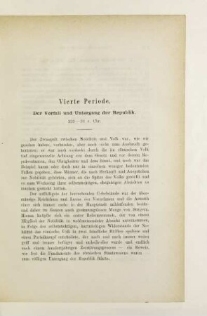 Vierte Periode. Der Verfall und Untergang der Republik. 133 - 31 v. Chr.