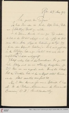 Brief von Fritz Saxl an Franz Boll