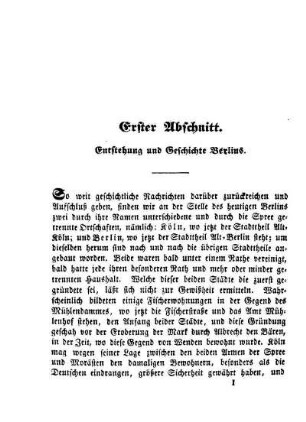 Erster Abschnitt. Entstehung und Geschichte Berlins