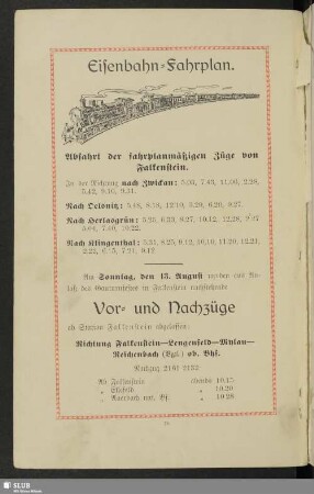 Eisenbahn-Fahrplan